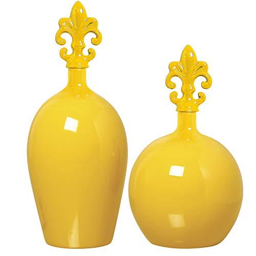 Duo Pote Monaco/lisboa T. Flor De Liz Ceramicas Pegorin Amarelo
