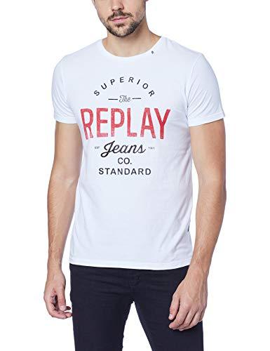 Camiseta Superior Standard, Replay, Masculino, BRANCO, P