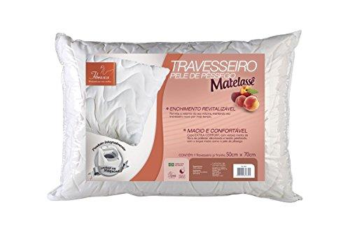 Travesseiro Pele de Pessego Matelasse para Fronhas Revestimento Poliester Fibrasca Branco 50x70 cm