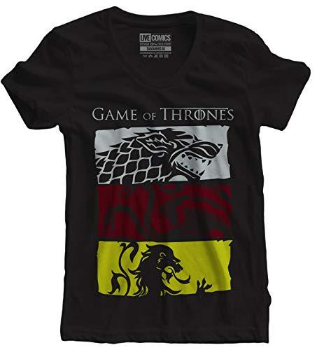 Camiseta feminina Game of Thrones preta Live Comics cor:preto;tamanho:P