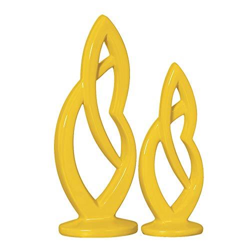 Duo Escultura Kiss G E P Ceramicas Pegorin Amarelo