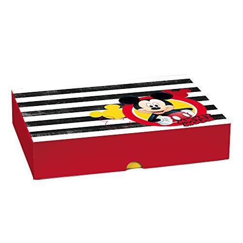 Caixa Para Presente Tampa e Fundo Cromus Embalagens na Estampa Mickey Produzido em Peça Única 30x24x6 cm com 10 Unidades