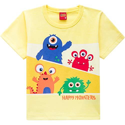 Camiseta Happy Monsters, Meninos, Kyly, Amarelo, M