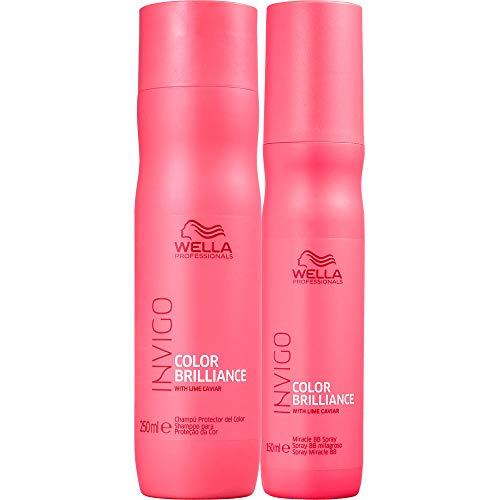 Kit Shampoo 250ml + Spray Bb Milagroso 150ml Invigo Color Brilliance Wella