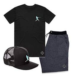 Kit Camiseta Bermuda e Boné Esporte Masculino Infielder