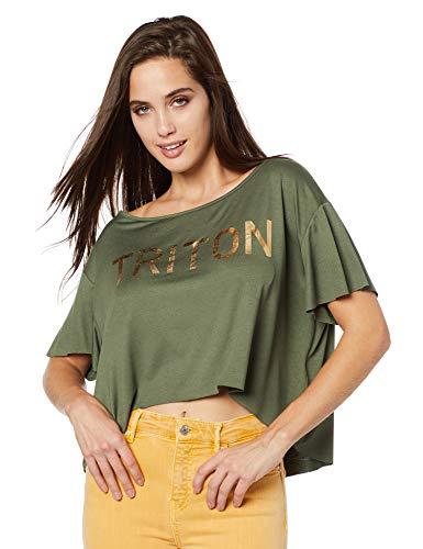 Camiseta Estampada, Triton, Feminino, Verde Jacob, P