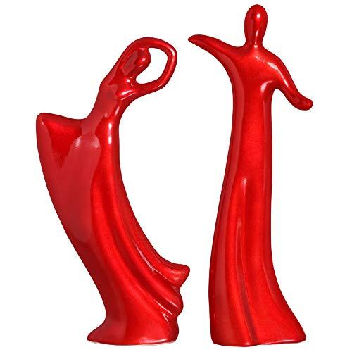 Escultura Casal Dançante Ceramicas Pegorin Vermelho