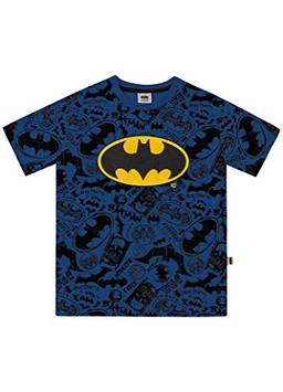 Camiseta Meia Malha Batman, Fakini, Meninos, Azul, 10