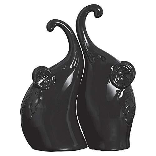 Casal De Elefantes Enlace Ceramicas Pegorin Preto