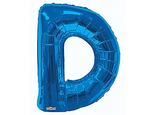 Balão Metalizado Supershape Letra D Azul Pack Regina Azul