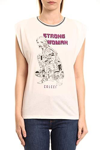 Camiseta estampa Strong Woman, Colcci, Feminino, Branco (Off Shell), PP
