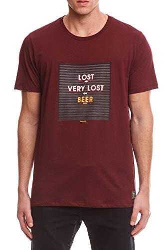 Camiseta Lost Very Lost Beer, Colcci, Masculino, Bordo Punch, G