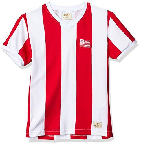 Camiseta Manga Curta Futebol Náutico 1968, RetrôMania, Criança Unissex, Branco/Vermelho, 10