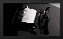Quadro Cantil Whisky Jim Beam Decore Pronto Preto/ Branco 54x34 cm