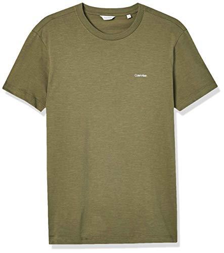 Camiseta Slim Flamê, Calvin Klein, Masculino, Militar, P
