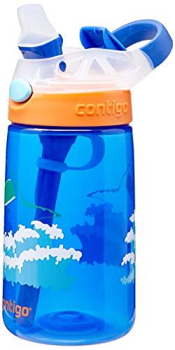 Garrafa De Água Infantil com Bico e Canudo, Contigo, Gismo Flip, Azul, 414ML