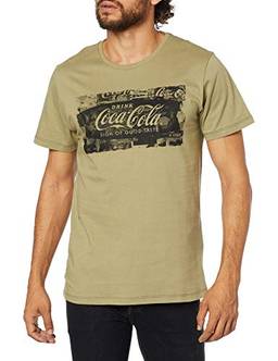 Coca Cola Jeans Sign Of Good Taste Camiseta de Manga Corta, Masculino, Verde (Herb), GG