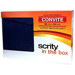 Scrity Ccp 470.09, Envelope Convite Colorido 160X235 Porto S.80 gr, Azul Marinho, Pacote Com 100 Unidades