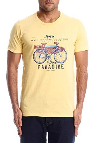 Colcci Camiseta Slim: Bike Paradise, G, Amarelo Augustin