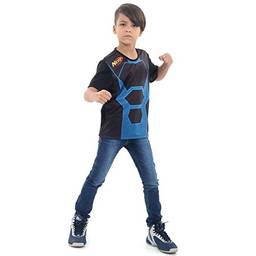 Camiseta Nerf Luxo Infantil Sulamericana Fantasias Preto/Azul M 6/8 Anos