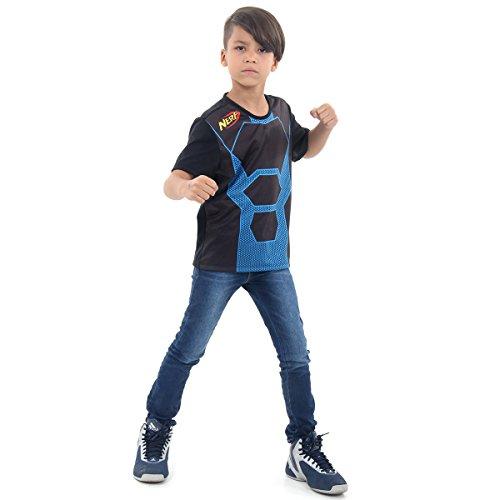 Camiseta Nerf Luxo Infantil Sulamericana Fantasias Preto/Azul P 3/4 Anos