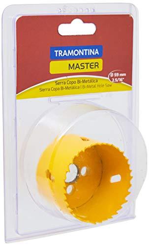 Tramontina 42620059, Serra Copo Bi Metálica 59Mm 2.5/16, Dentes Aço Rápido HSS, Pintura Eletrostática, Rosca 1/2'', Amarelo