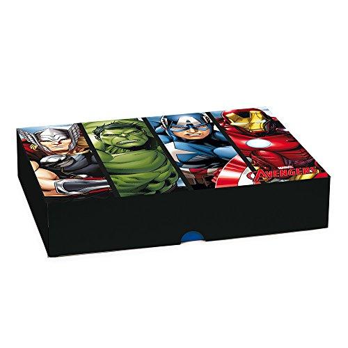 Caixa Para Presente Tampa e Fundo Cromus Embalagens na Estampa Avengers Produzido em Peça Única 25x20x5 cm com 10 Unidades