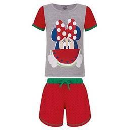 Pijama Disney KF Minnie Curto meninas Vermelho 8