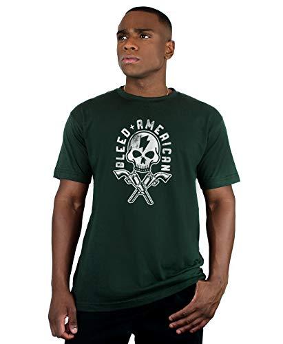 Camiseta Skull Walker, Bleed American, Masculino, Verde Escuro, G