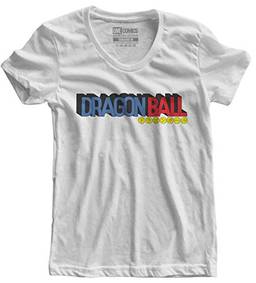 Camiseta feminina Dragon Ball logo branca Live Comics cor:Branco;tamanho:G