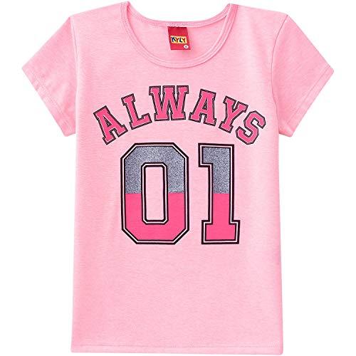 Camiseta Manga Curta Always, Kyly, Meninas, Rosa, 12