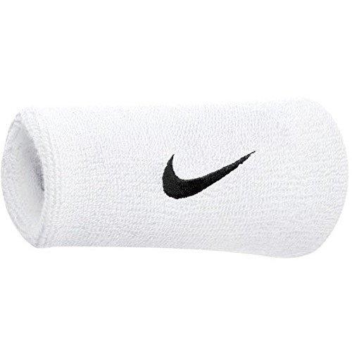 Munhequeira Grande Swoosh Doublewide Wristband (Par) Nike White/Black