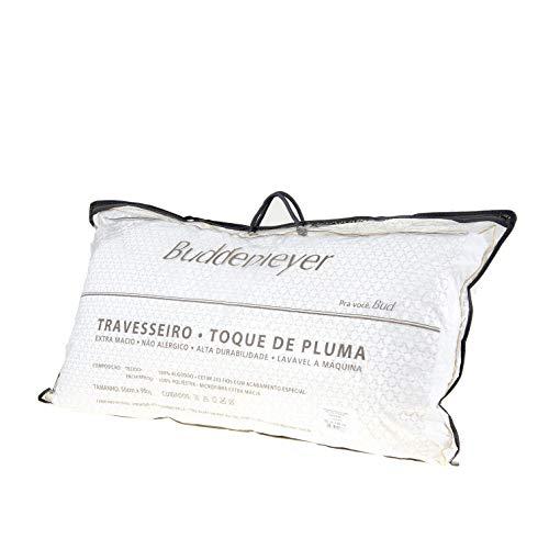 Travesseiro Buddemeyer Toque de Pluma Branco Avulso com Acabamento Especial