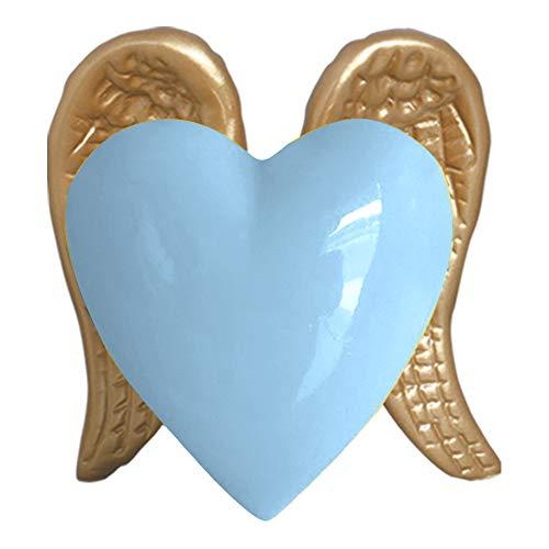 Coração Com Asas Ceramicas Pegorin Azul Confete