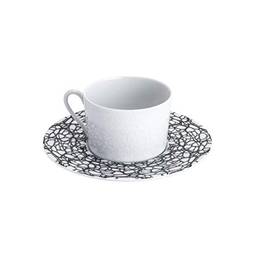 Conjunto de 6 Xícaras de Chá com Pires de Porcelana Rojemac Preto