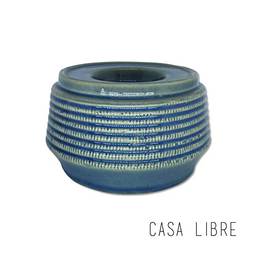 Tea Light Lydia Gr Em Ceramica Azul Casa Libre Azul Grande