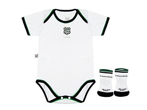 Kit Body e Meia Figueirense, Rêve D'or Sport, Bebê Unissex, Branco/Verde/Preto, G