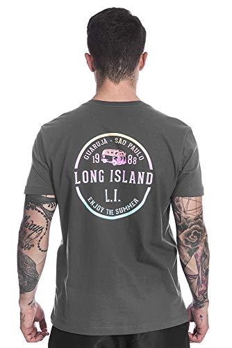 Camiseta Enjoy, Long Island, Masculino, Grafite, GG