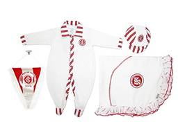 Rêve D'or Sport - Kit Bebê Luxo Manta Suedine Internacional Menino, 0-3m, Branco