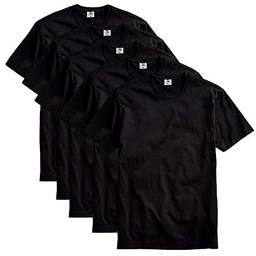 Kit com 5 Camiseta Masculina Básica Algodão Premium (Preto, G)