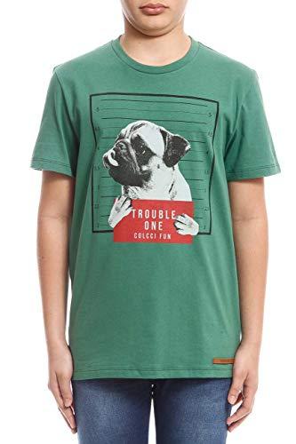 Camiseta Pug: Trouble One, Colcci Fun, Meninos, Vermelho/Off, 14