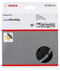Bosch 2608601569-000, Base Disco Lixa de Velcro, Médio, Preto, 150 mm