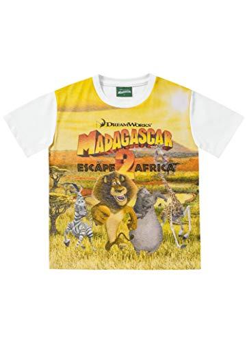Camiseta Meia Malha Madagascar, Fakini, Meninos, Branco, 2