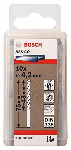 Pacote de 10 Brocas HSS-Co 4.2X43X75 mm, Bosch 2608585882-000, Dourada