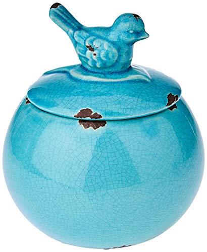 Bird Potiche 18cm Ceramica Azul Cn C/tampa Home & Co Único