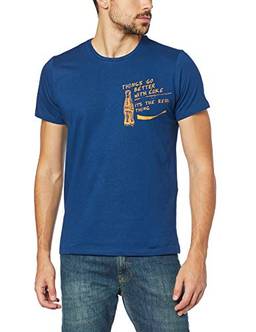 Coca-Cola Jeans Camiseta Things Go Better with Coke It's the Real Thing, P, Azul Moondust