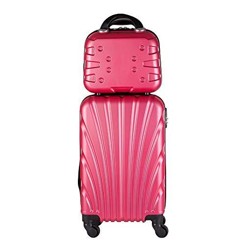 Kit mala bordo com frasqueira de mao em ABS - Roncalli Fan (Pink)