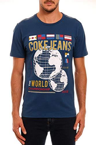 Camiseta Estampada, Coca-Cola Jeans, Masculino, Azul Moondust, G