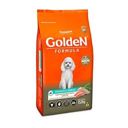 Ração Golden Fórmula Mini Bits para Cães Adultos de Pequeno Porte Sabor Frango e Arroz, 15kg Premier Pet Para Todas Pequeno Adulto,