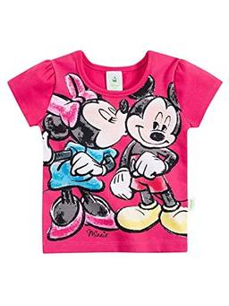 Blusa em Cotton Mickey e Minnie Manga Curta Brandili